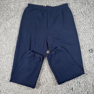 Vintage Jerzees Sweatpants Men's Large Blank Navy Blue Made In USA Activewear